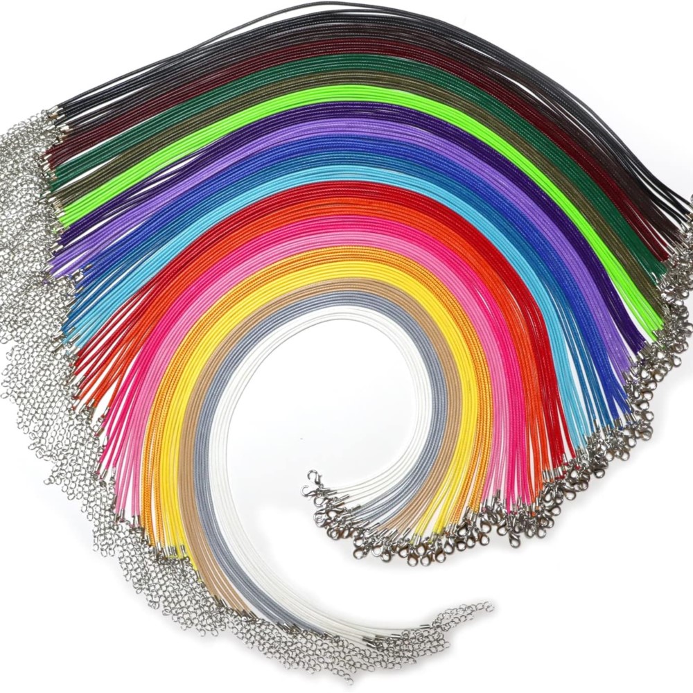 10/20/50 Stuks Kleurrijke Leren Koord Touw Verstelbare Ketting Kreeft Gesp Ketting Voor Diy Handgemaakte Hanger Sieraden Maken Accessoire