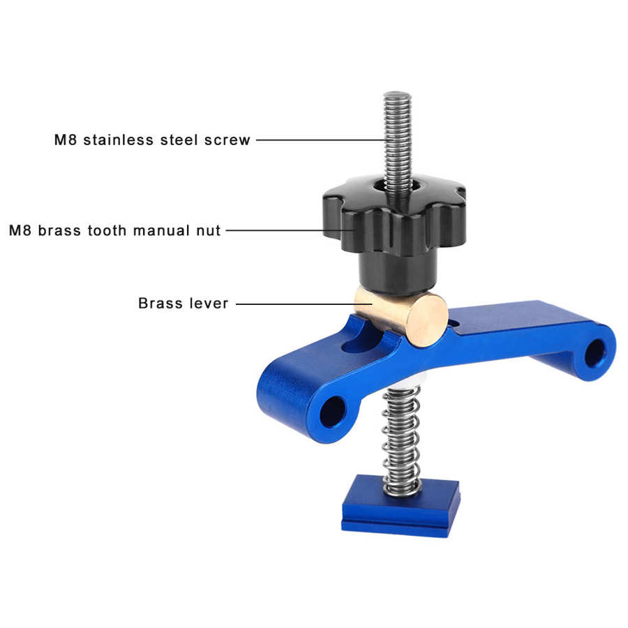 Universal Clamping Blocks Platen Miter Track Clamping Blocks Screw Woodworking Joint Quick Acting Hold Down Clamp Set