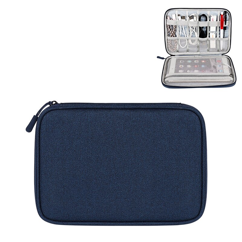 Pochette de rangement Portable, sac de rangement Portable pour chargeur USB Gadgets câbles fils pochette de rangement de voyage Protection des accessoires électroniques: Navy