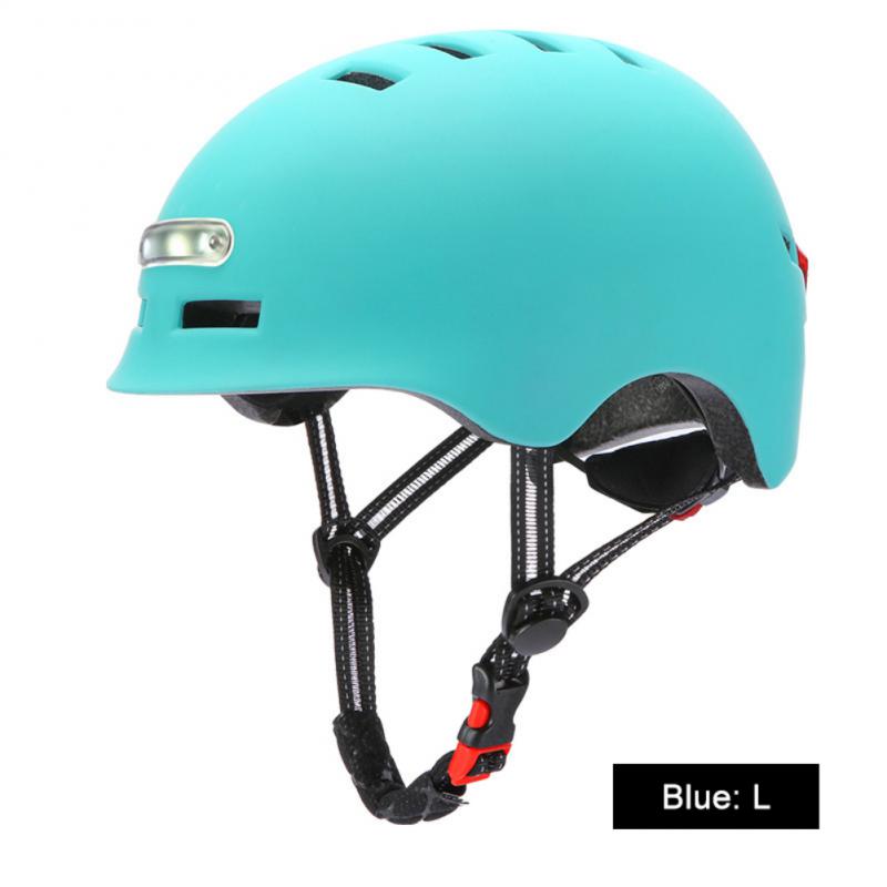 Volwassen Helm Met Achterlicht Ademend Bike Fietshelmen Voor Mannen Vrouwen Elektrische Fiets Mtb Scooter Sport Helmen: blue L