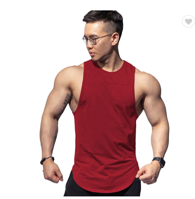 Asia mann treningsstudio topp sportsklær muskel viser hurtig tørr Vest oem tank topp til menn: L / Rød