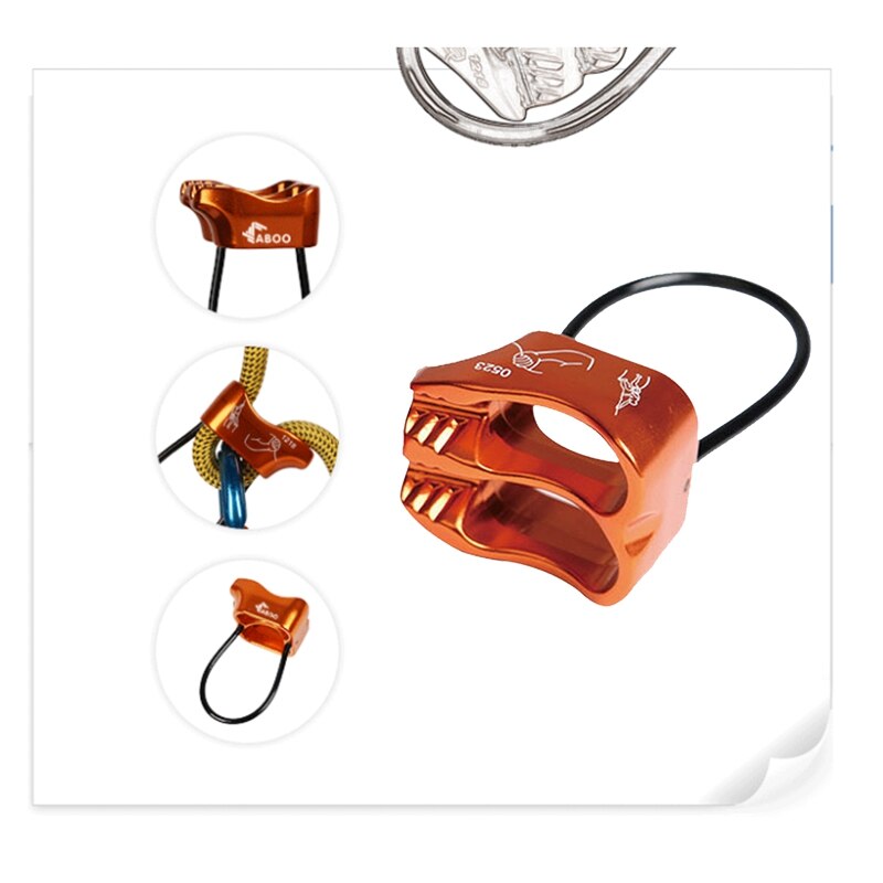 Rock Tree Climbing ATC Belay Rappel Device with Locking Carabiner Equip Gear 25KN for Climbing Rappelling
