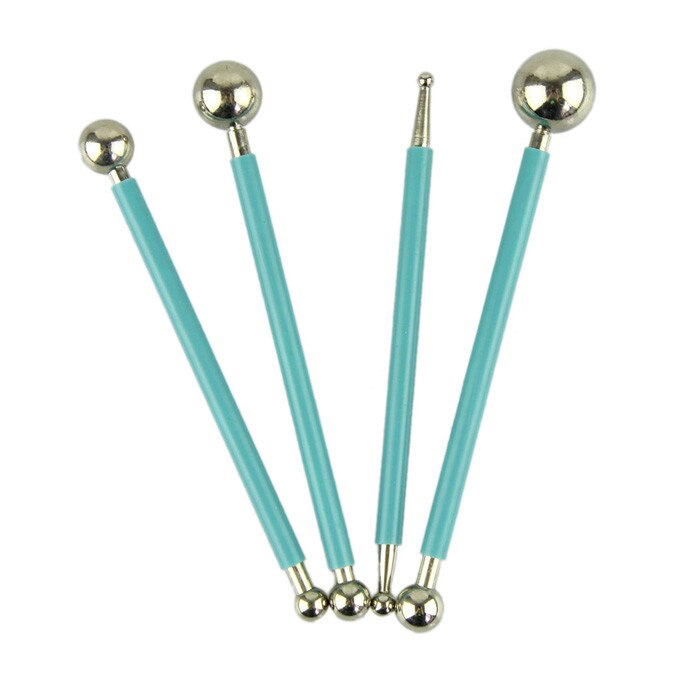 4Pcs/Set Stainless Steel Ball Modelling Tools for Handmade DIY Sugar Paste Fondant Cake Flower Decorating Making Tools #15