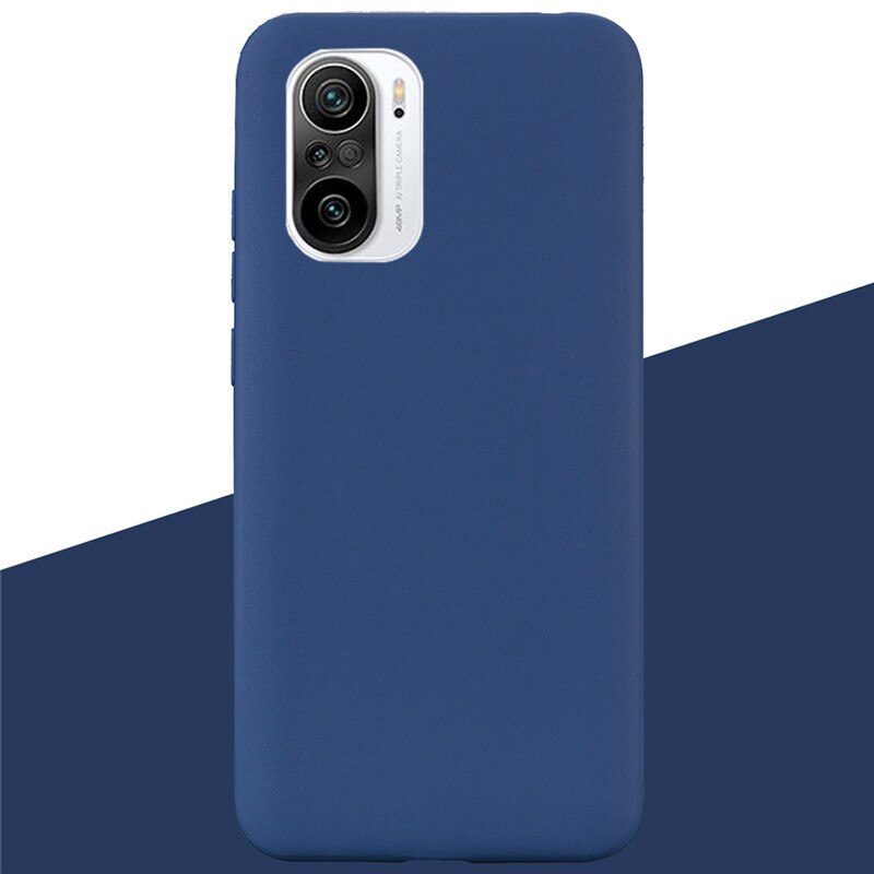 For Xiaomi Poco F3 Case Silicone Back Cover Phone Cases for Poco F3 Case Soft TPU Shockproof Pocof3 f 3 Silicone Case Coque: 2 Dark Blue