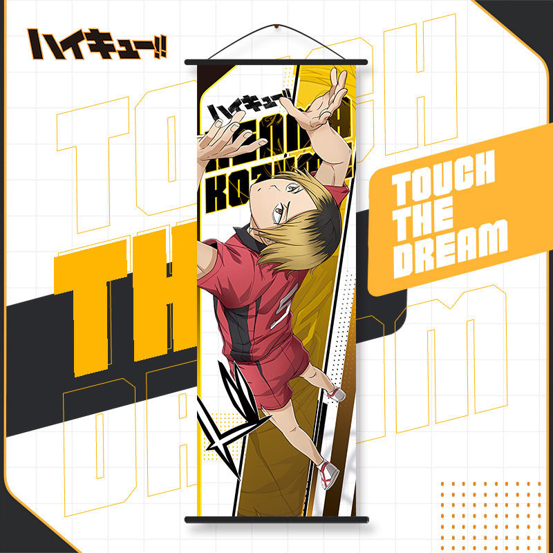 Haikyuu Affiche de peinture sur soie, décoration de maison pour enfants, HinMiShoyo Kozporina Kenma wilkids, 25x70cm