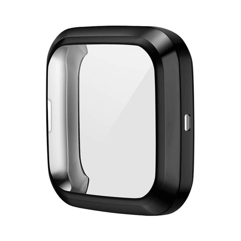 Protective Case For Fitbit Versa Lite / Versa 2 / Versa TPU Cover Bumper With Screen Protector Smart Watch Shell Accessories: Black / Fitbit Versa