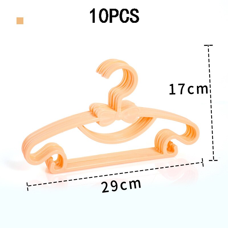 10pcs Kids Clothes Hanger Racks Portable Plastic Display Hangers Windproof Children Coats Hanger Baby Clothing Organizer: orange