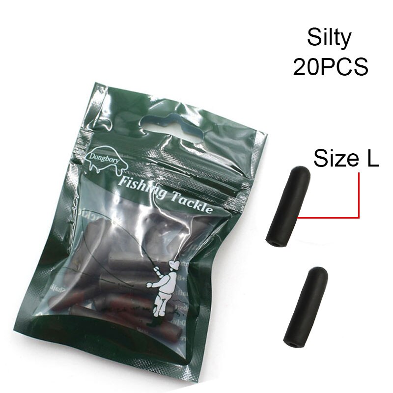 Perles d&#39;amortisseur de choc en caoutchouc pour pêcher la carpe,accessoires de pêche constitués de tampons de 12 à 25mm avec plateforme, 20 pièces,: 20PCS Silty Size L
