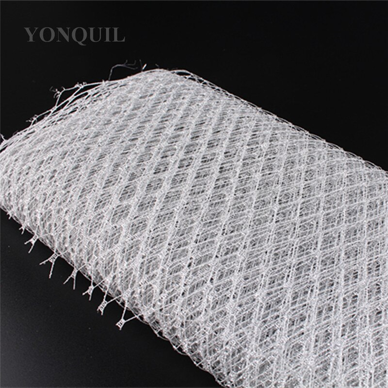 Velo de rejilla disponible en colores dorado y plateado, 9 "(23CM), red brillante para sombrero de boda, accesorios para el cabello DIY, 10 yardas/lote