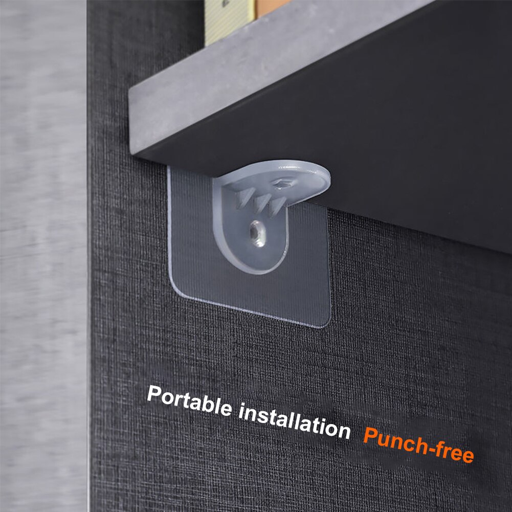 12Pcs Upgrade ABS Shelf Holder Plastic Shelf Support Clips Self Adhesive Pegs Closet Cabinet Shelf Bracket Home Storage Hooks