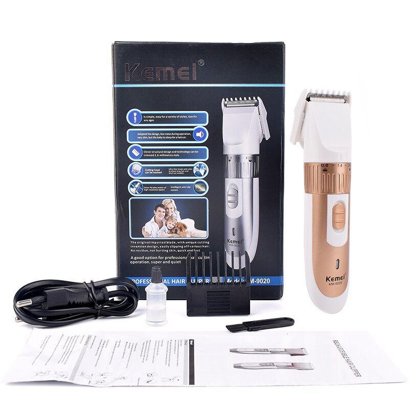 Kemei KM-730 Rechargeable Dry Dual-use Hair Clippers Hair Cutting Machine for Men Trimmer Hair Trimmer Haircut Kit: Gold-Box