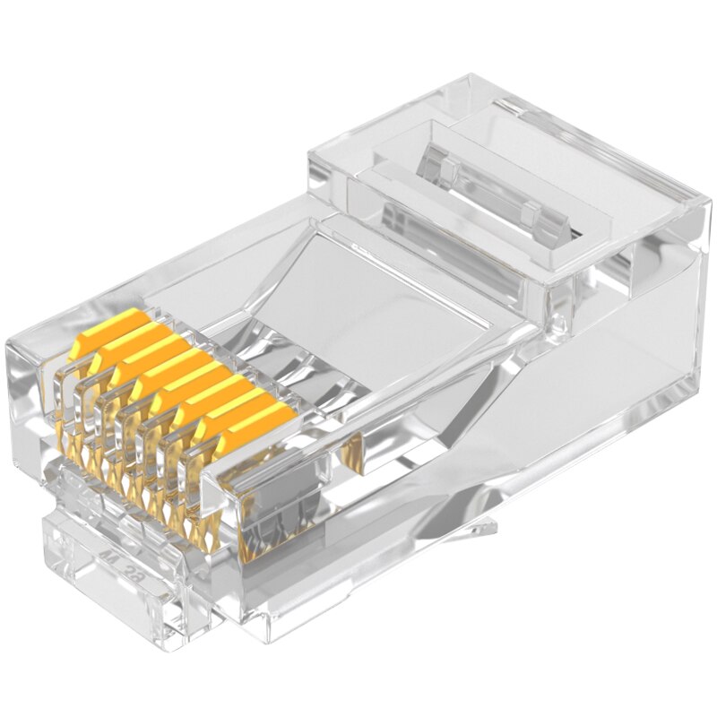 SAMZHE Cat5e RJ45 Modulaire Plug 8P8C Connector voor Ethernet Kabel, Vergulde KAT 5e Gigabit Bulk Ethernet Crimp Connectors