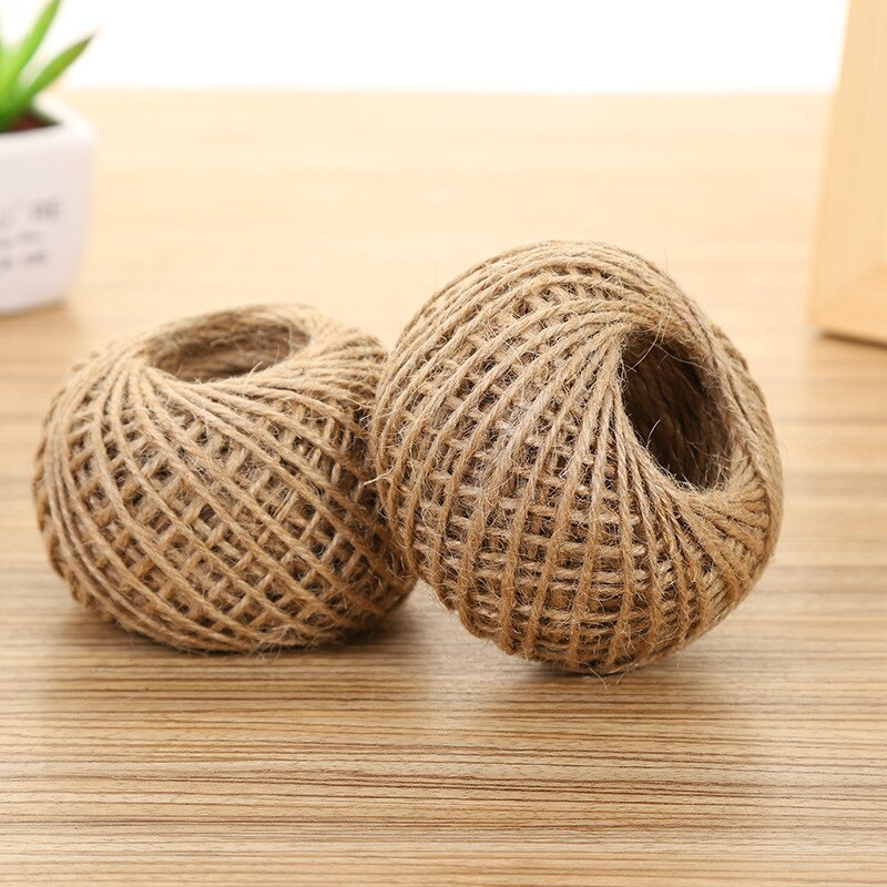 Rollo de hilo de Yute Natural, cuerda de arpillera de cáñamo, suministros de manualidades DIY, decoración para envolver de de boda, 30 m/rollo