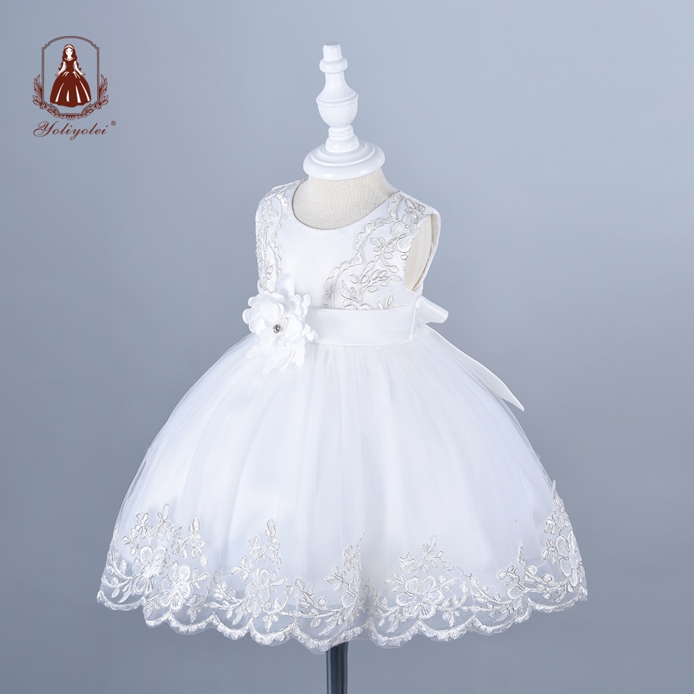 Yoliyolei letnie sukienki robić chrztu dla dzieci z kapelusz z koronką dla dziewczynek sukienka dla księżniczki 1 rok urodziny dla niemowląt noworodka ubrania