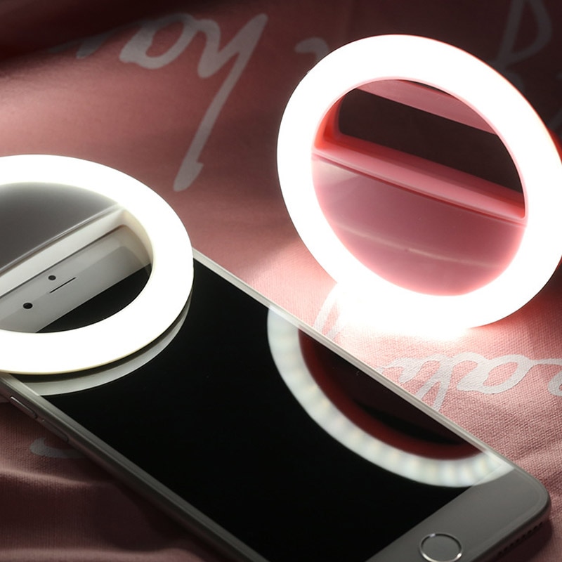 Anneau lumineux LED pour téléphone Portable, lampe à Selfie pour iPhone SE 2 X Xs Xr 8 Plus 11 Pro Max Huawei P40 P30 Lite Samsung M31