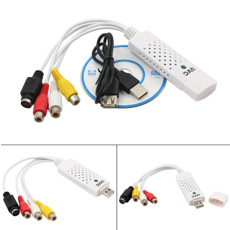 Portable USB 2.0 Video Capture Adapter Capture Card Cable Support for Easycap /All formats DVD+/-R/RW, DVD+/-VR, and DVD-Video