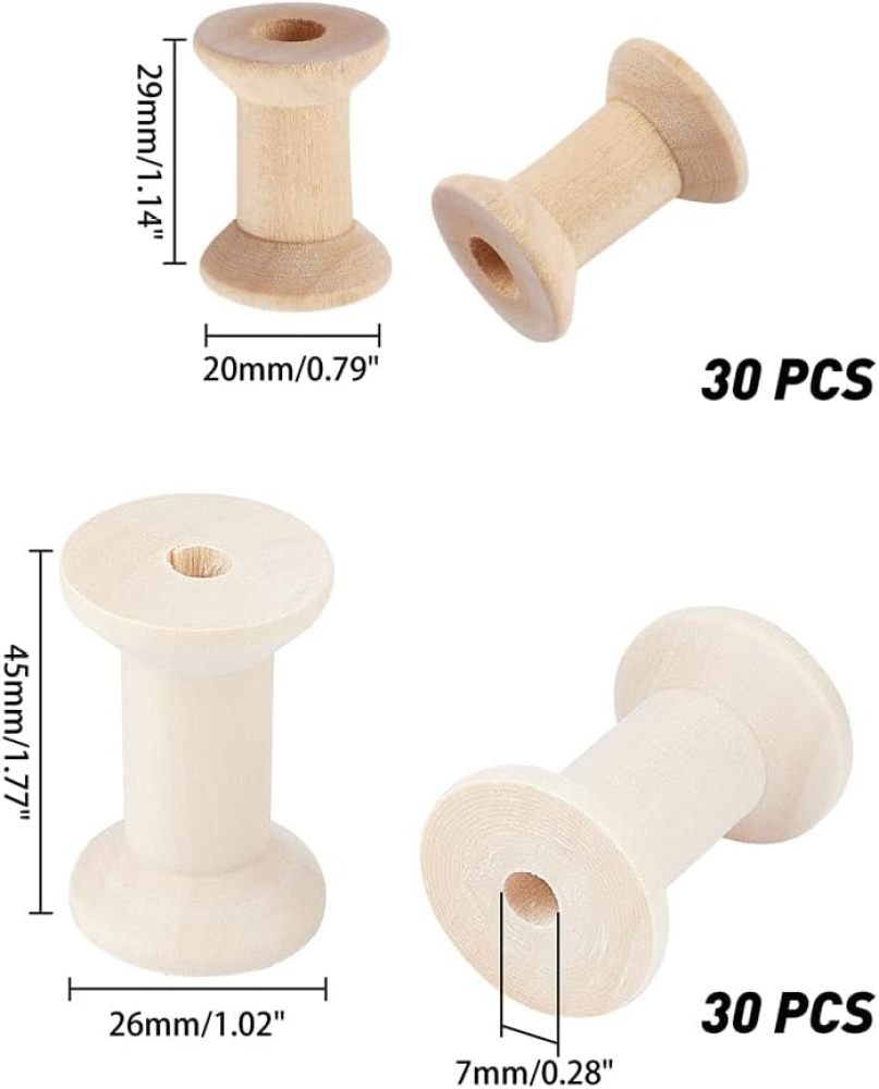 30 Stück 1,9 x 0,6 Zoll Holz-Bastelräder mit 15 Stück 5,9 Zoll Holzstäben, unflossenes Holzrad, große Holzräder, rundes Holz: Teak