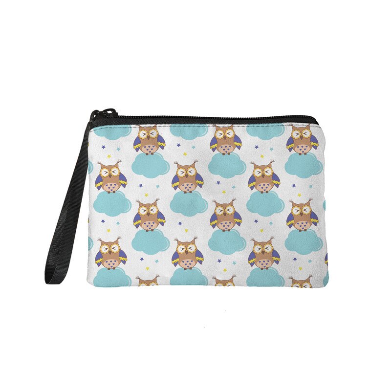 NOISYDESIGNS-monedero pequeño con dibujos animados de búho para mujer, cartera pequeña, monedero, tarjetero: Z8296D82