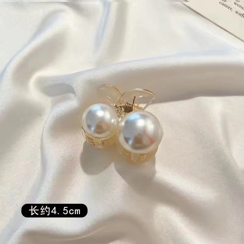 Pinza para el pelo acrílica con perlas para mujer, pinzas transparentes elegantes para el cabello, pinzas geométricas huecas simples para el baño, accesorios para el cabello: Morado
