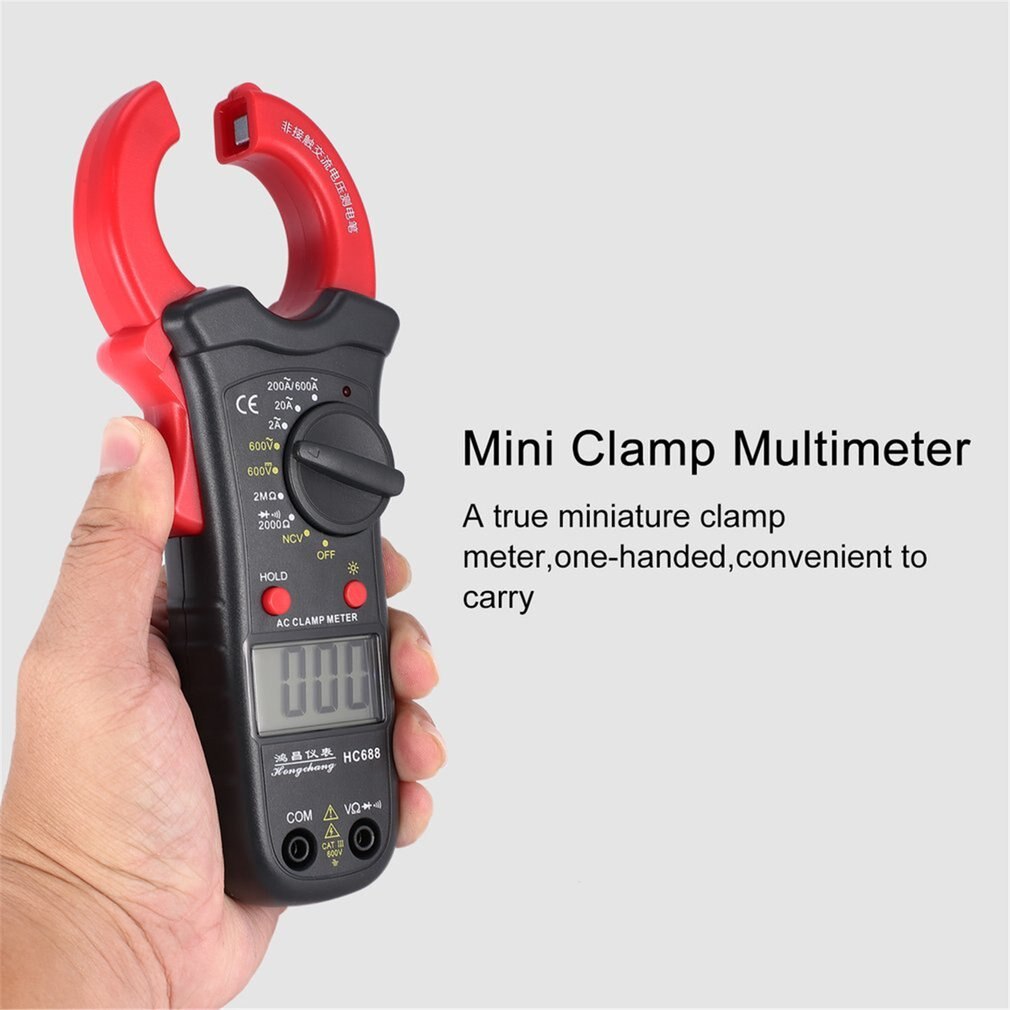 HC388 Mini Digital Clamp Meter Multimeter AC/DC Spannung Strom Ohm Diode Tester 1999 Zählt Daten Halten Handheld