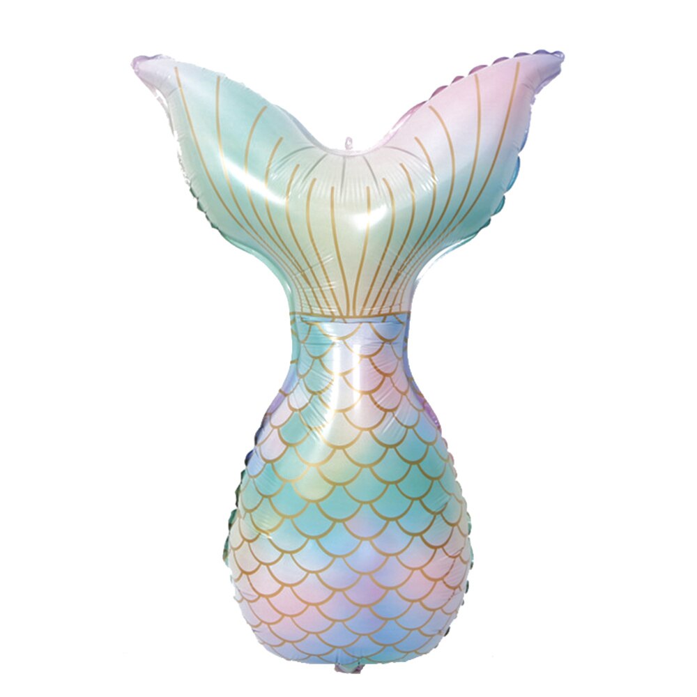 3Pcs Mermaid Fishtail Vorm Ballonnen Mermaid Thema Partij Aluminium Folie Ballonnen Verjaardagsfeestje Layout Supply Decoratie Set