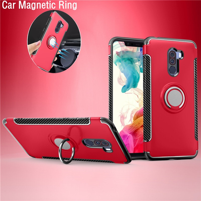 POCOPhone-funda protectora F1 con anillo magnético, funda a prueba de golpes de TPU + PC para Xiaomi POCO Phone F 1, funda para Pocophone F1