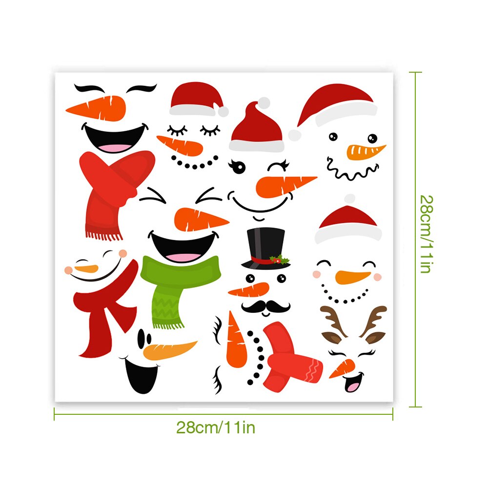 Removable Christmas Window Decal Santa Claus Snowman Stickers Winter Wall Stickers for Kids Room Year Christmas Window Decor