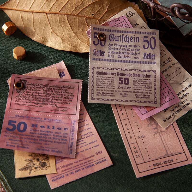 1 libro Medieval boleto oficina Material de la serie de papel de diario planificador Scrapbooking decorativo Vintage papel para manualidades DIY