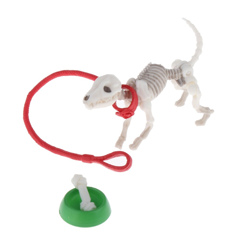 Miniature Skeleton Dog Bowl Bone Crafts Plastic Photo Props