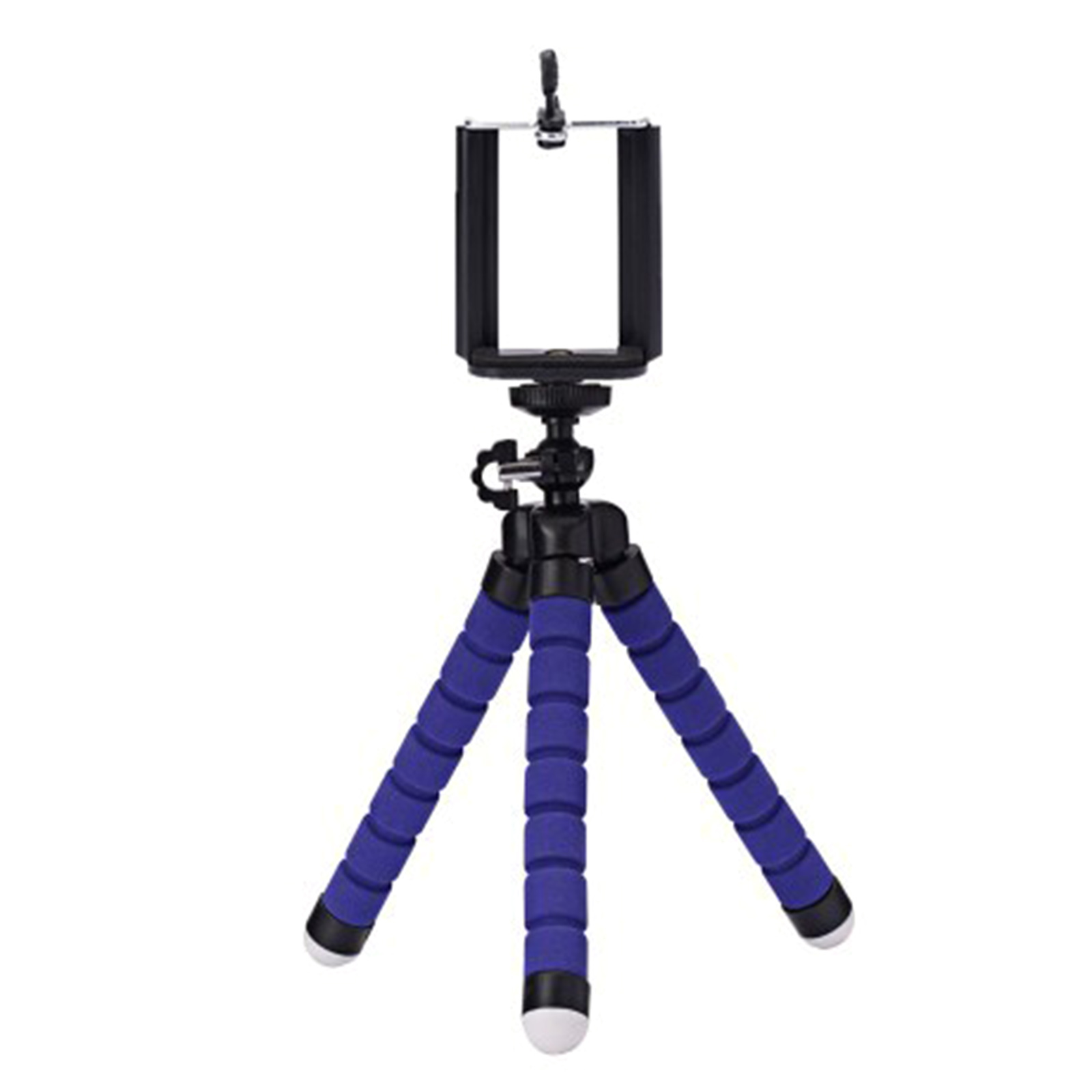 Mini Flexible Sponge Octopus Tripod Mobile Phone Tripod Smartphone Camera Bendable Tripod for i-Phone Huawei Xiaomi Smartphone: Blue with holder