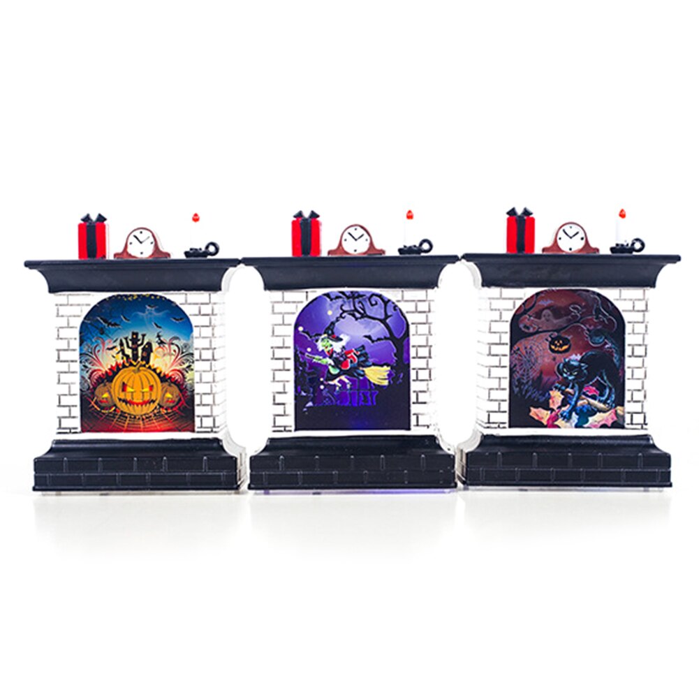 de chimenea Gato de Halloween bruja calabaza LED adorno para Luz Decoración de ventana