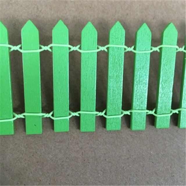 1 stykke 90*5cm hvide farver mini mos mikro-landskab hegn havedekoration lille blegende træ palisade diy blomsterskive hjem: Grøn