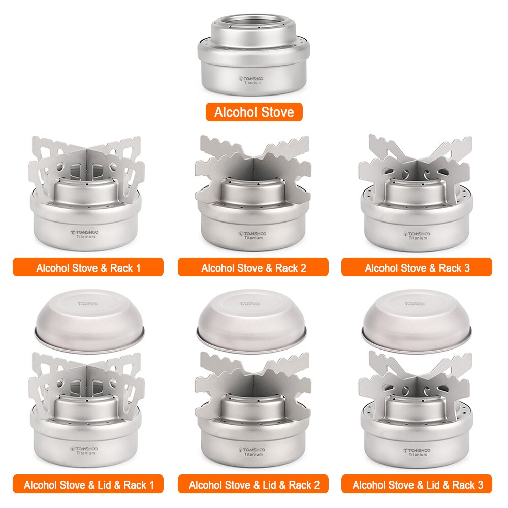 LIXADA/TOMSHOO Titanium Alcohol Stove Mini Portable Outdoor Camping Alcohol Stove for Hiking Cooking Picnic Burner Camping Stove