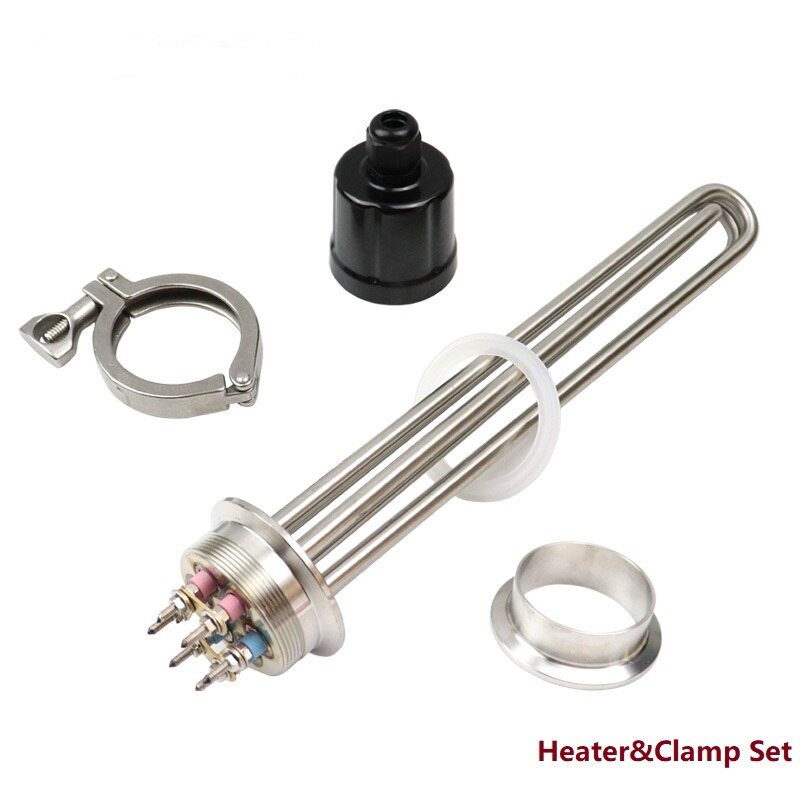 2 &quot;Tri Clamp Wasser Heizung Element Edelstahl Elektrische Immersion Rohr Heizung für Brau: 220v 9000w / Heater Clamp Set