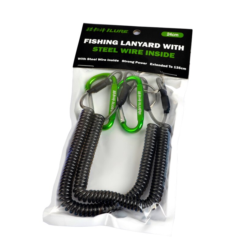 2 stks/partij Lanyards Varen Multicolor Touwen Kayak Camping Veilige Lijnen Draad Vissen Lanyard voor Tangen Lip Grips Pesca Gereedschap: 2pcs green