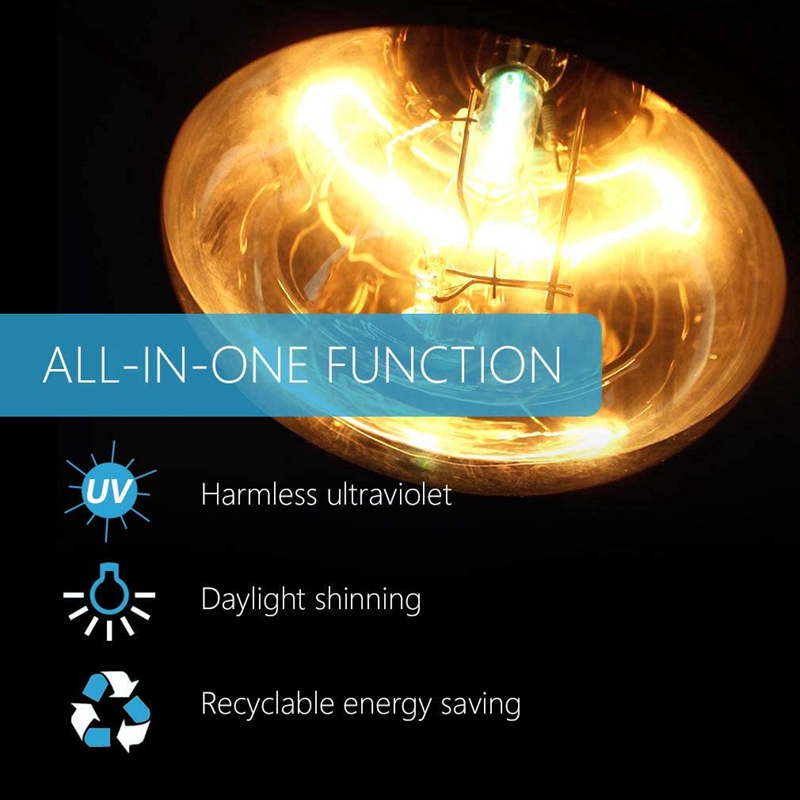 -2 Pack Reptile Uvb Uva Heat Lamp Bulb For Reptiles Truly Sun-Like Bright Heat For Reptiles, Amphibian And Birds (100 W)