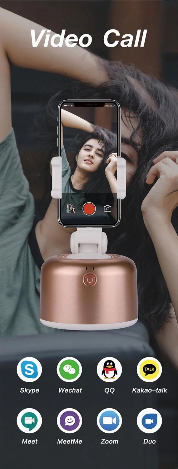 360 obrót automatyczny na żywo nagrywanie wideo śledzenie obiektu mini Smartphone Vlog Selfie Stick statyw telefonu stojak czarny
