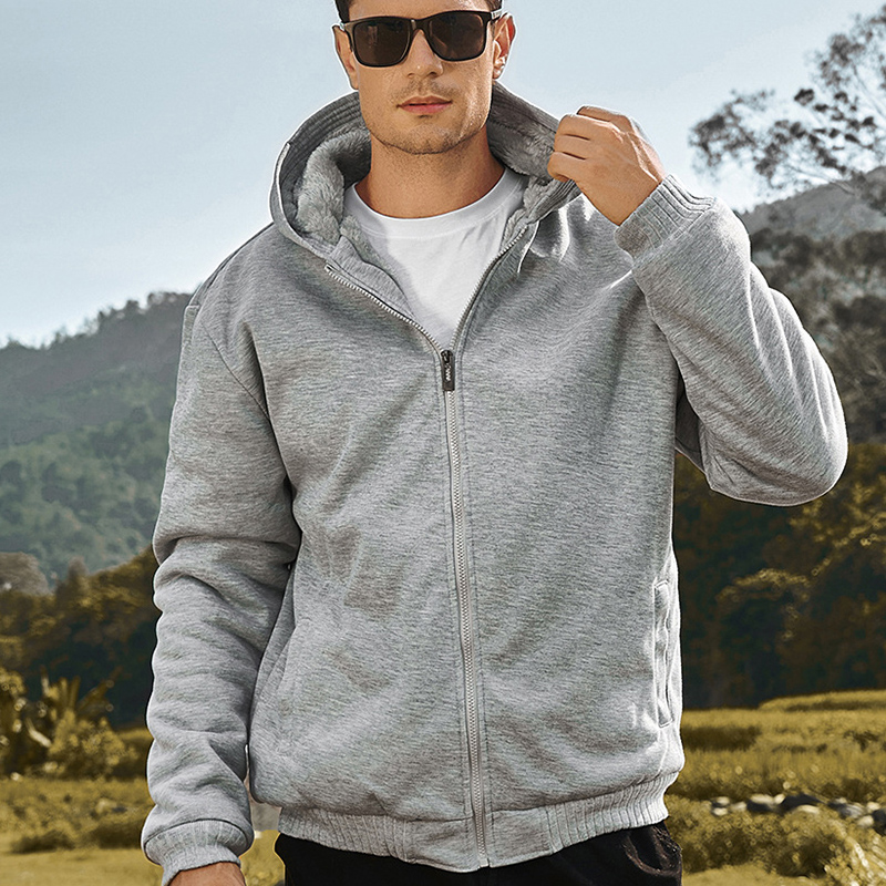 Manteau doublé Sherpa pour hommes, sweat à capuche zippé à manches longues, sweat-shirt épais, vestes en peluche Smile, vêtements d'extérieur chauds, tenues en Y, hiver