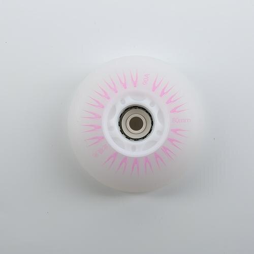 1 stk blinkende led-lysrulle inline glidende skøyter flash pu rulleskøytehjul rulleskift erstatning 80mm 90a hardhet: Rosa