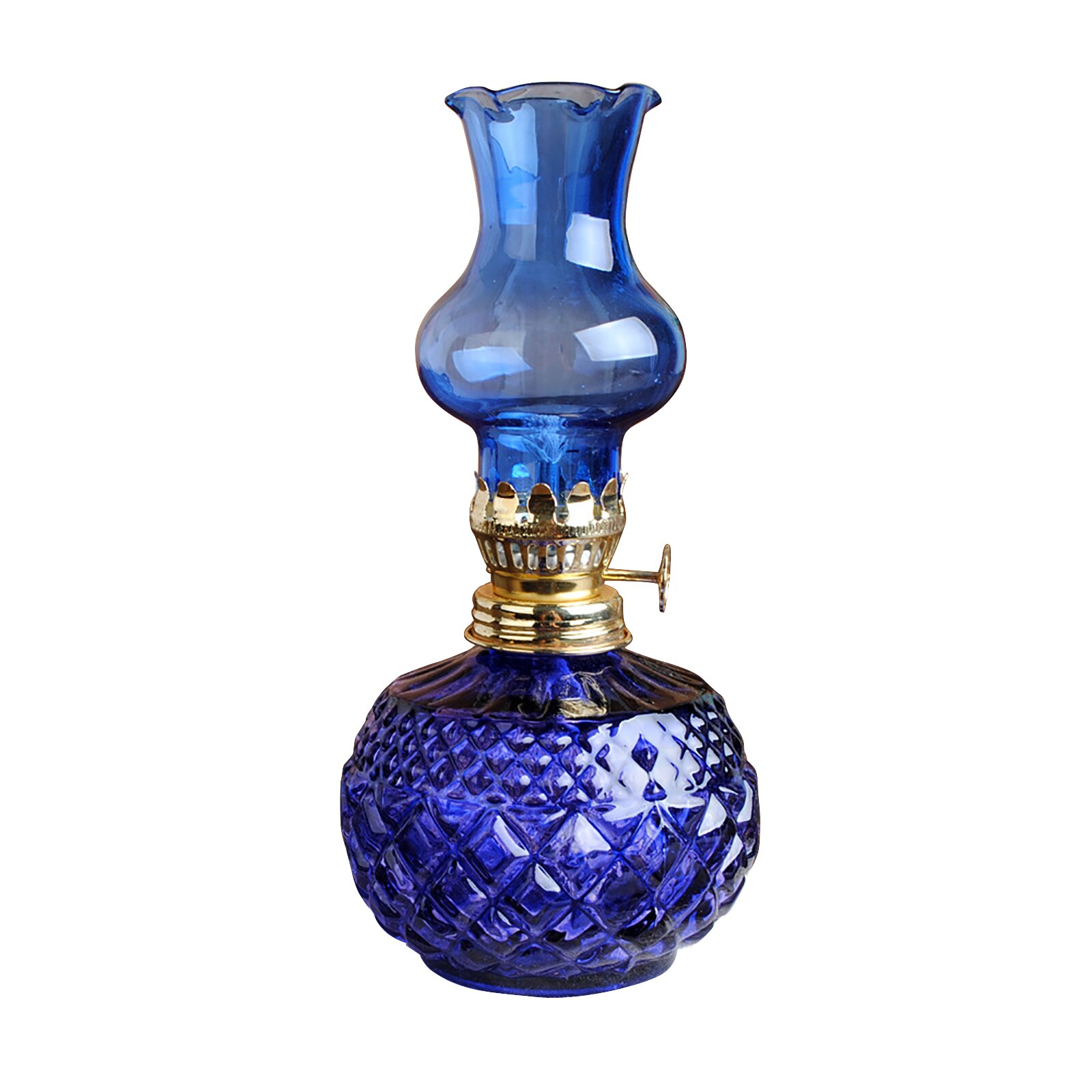 Glass Kerosene Lamp Couple Romantic Lamp With Translucent Valley Horse Lamp Outdoor Tent Camping Romantic Lamp Decoration: Blue