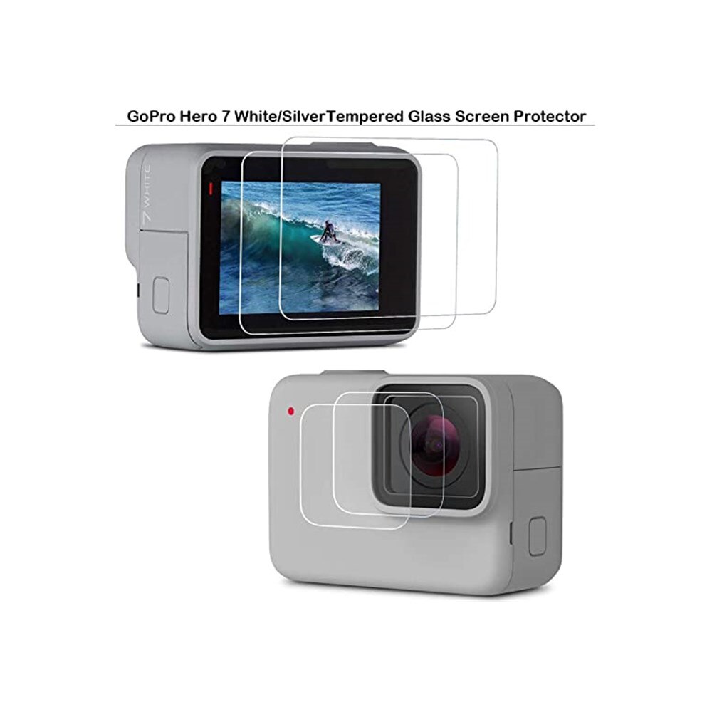 Gehard Glas Lens + Lcd Screen Protector Voor Gopro Hero 7 Zilver Wit Camera Beschermende Film Voor Go Pro 7 accessoires