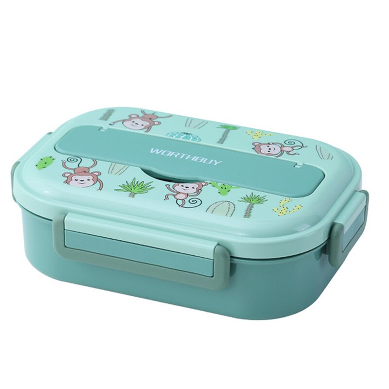 Lunch Box 316 Stainless Steel Bento Box Monkey Leak-Proof Food Container Box Microwae Heating For School Kids Office Worker