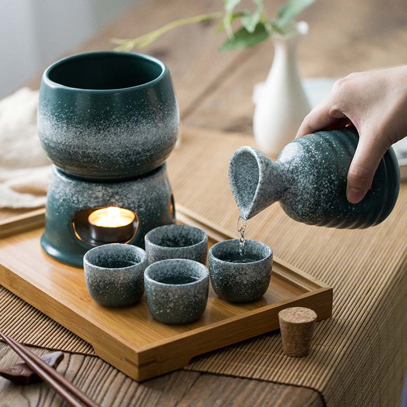 Fancity vinvarmer japansk keramisk sake vinredskaber husholdningsvinkande sæt hvid risvin husholdningsopvarmning vin wa