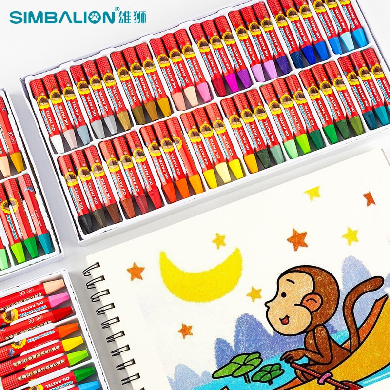 Lion Children's Oil Pastels Crayons Art Crayons Graffiti Brushes Painting Washable Oil Pastels Safety Oil Pastels Set