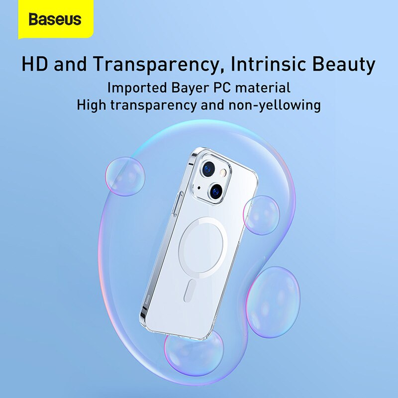 Baseus Magnetische Telefoon Case Voor Iphone 13 12 Pro Max Ondersteuning Draadloze Opladen Back Case Transparant Bescherm Cover Voor IPhone2021
