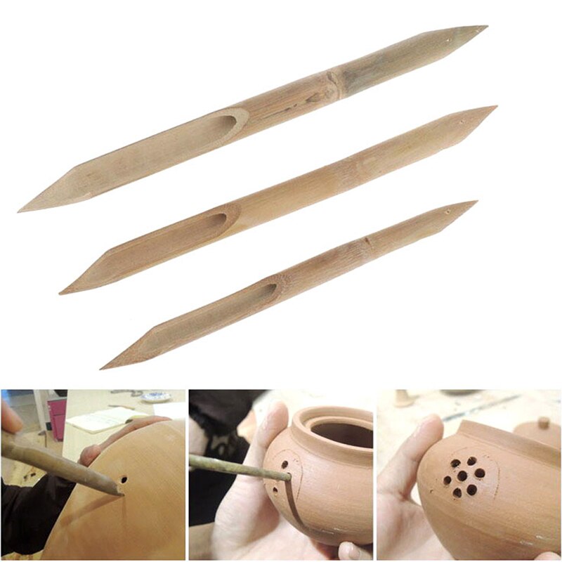 3pcs Bamboo Puncher Diy Pottery Ceramics Clay Scul – Grandado