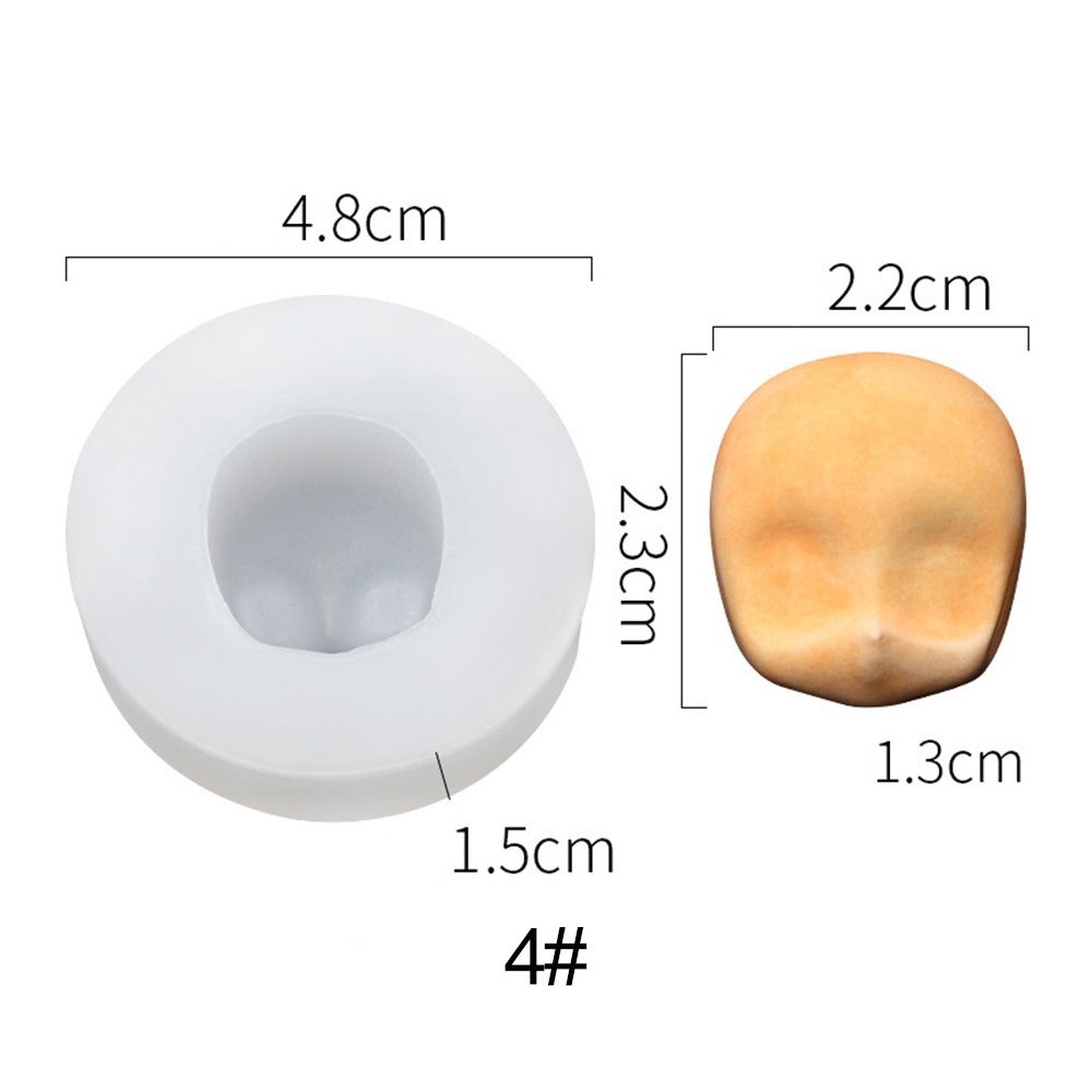3D Baby Face Silicone Molds Q Version Clay Head Sculpey Doll Modification Accessories DIY Proportional Face Making Tools: A-4