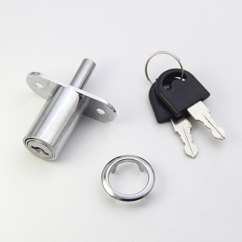 Drawer Push Lock Sliding Door Showcase Cupboard Cabinet Locks Window Security Chain Furniture Hardware With 2 Keys