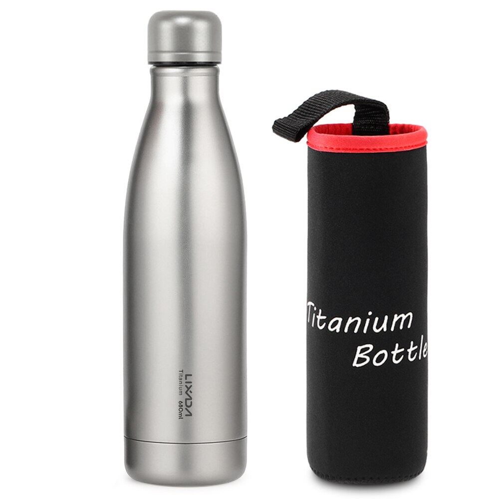 Lixada 550/680Ml Titanium Water Fles Lichtgewicht Outdoor Sport Fles Voor Camping Wandelen Fietsen Backpacken Titanium Fles: 8374F 680ml