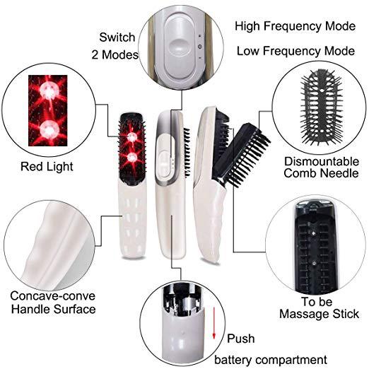 Multifunctional electric vibration massage comb head scalp meridian massage comb portable household vibration health comb